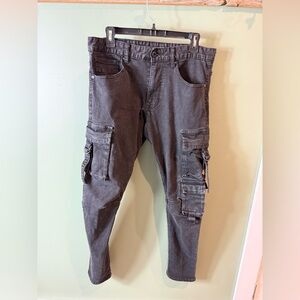 Men's Cargo Pants Smoke Rise Jeans, Black men’s 32x32 size